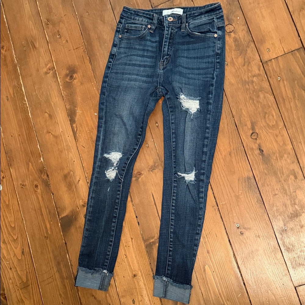 KanCan Midnight Blue Ripped Skinny Jeans